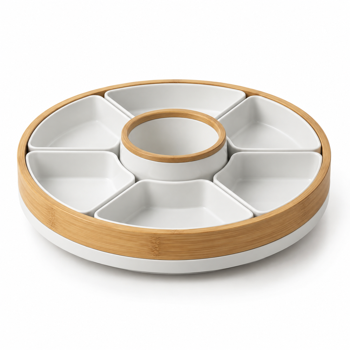 Divided Round Serving Tray