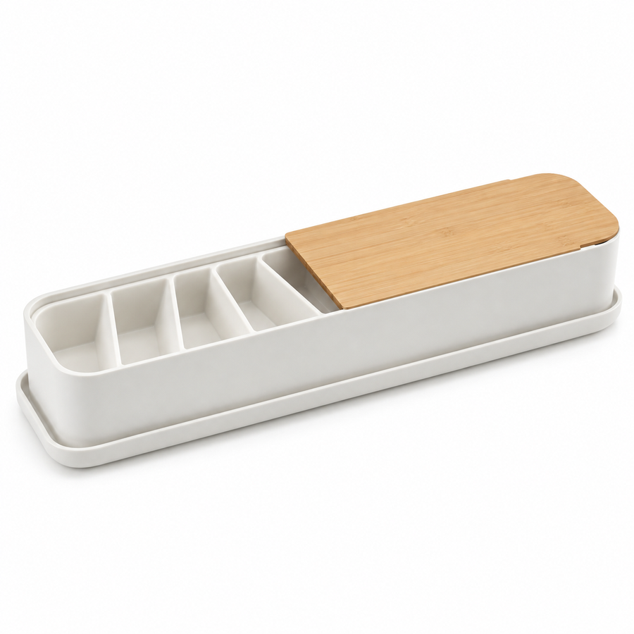Sliding-Lid Cutlery Organizer
