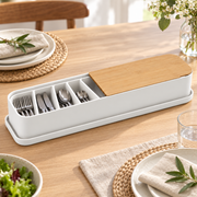 Sliding-Lid Cutlery Organizer